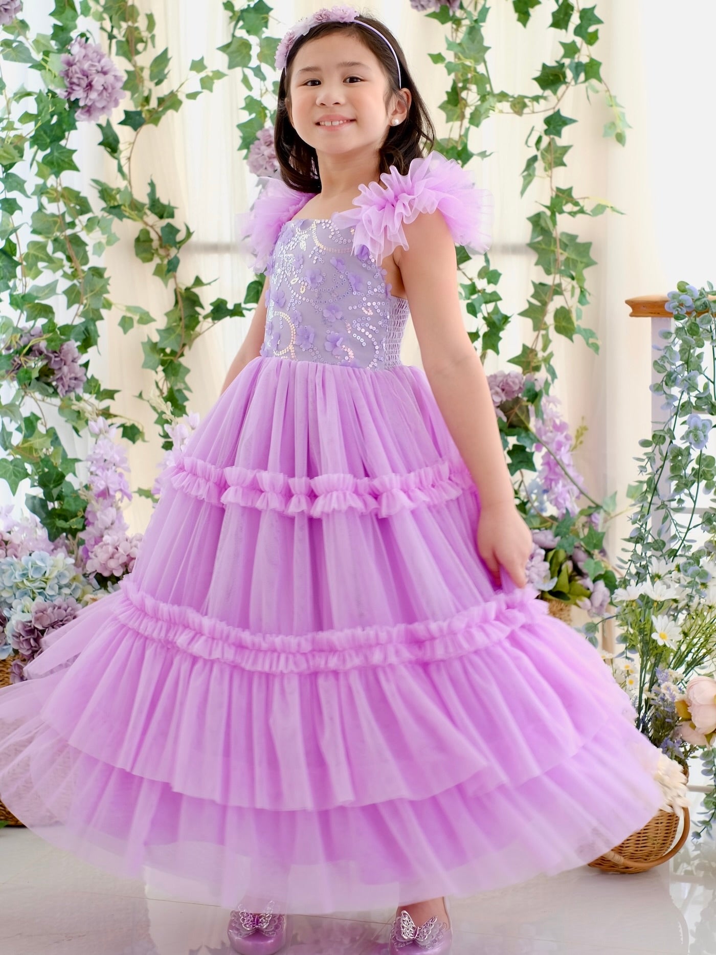 Lilianne Long Midi Dress | Purple