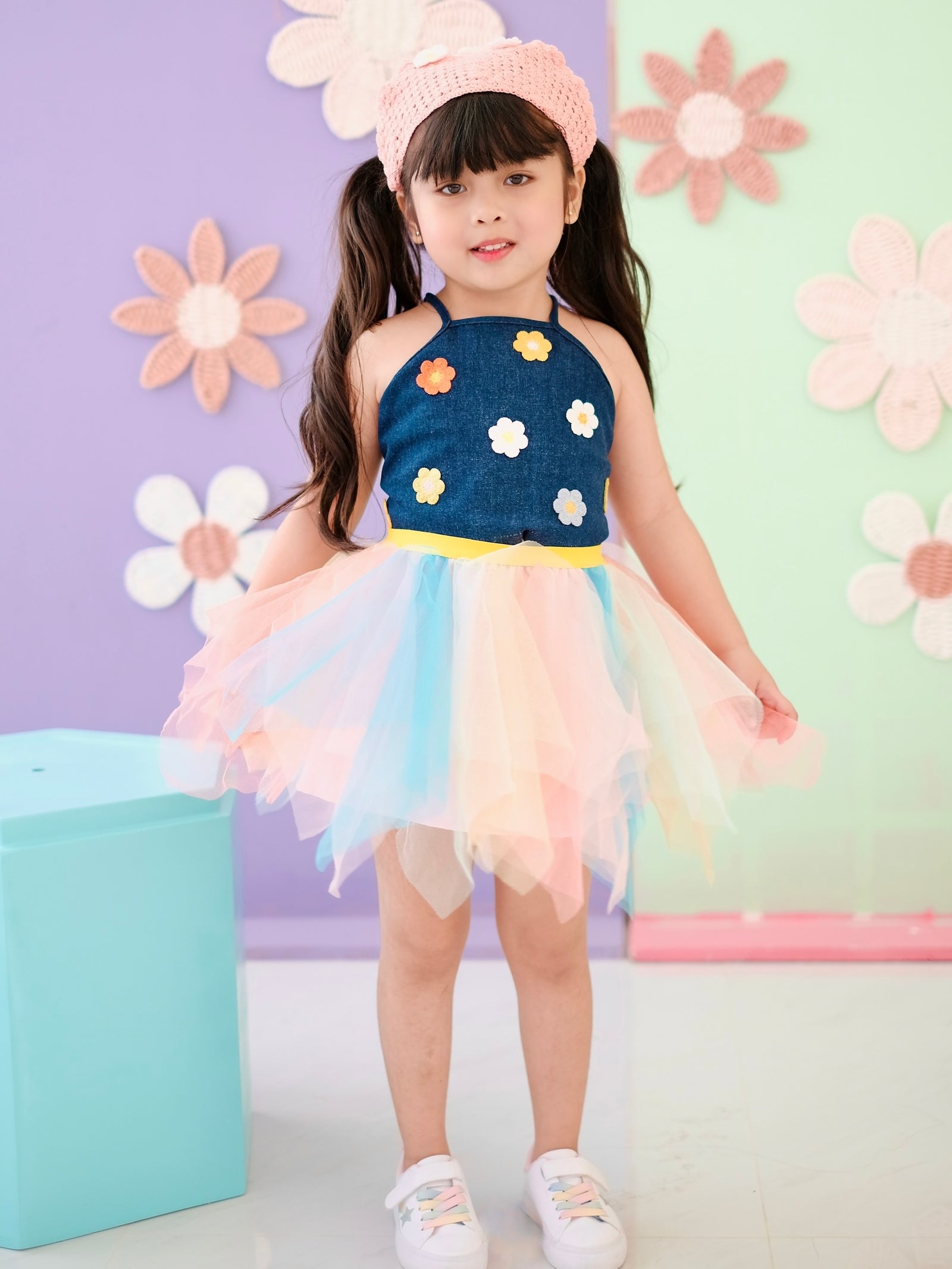 Tori Top | Denim & Crochet - Size 7, 10