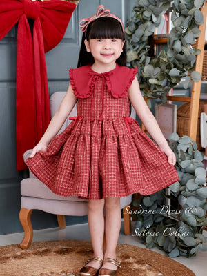 Sandrine Tweed Dress in Muted Burgundy