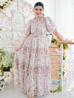 Sabrina Dress Women | Maxi Pink Floral