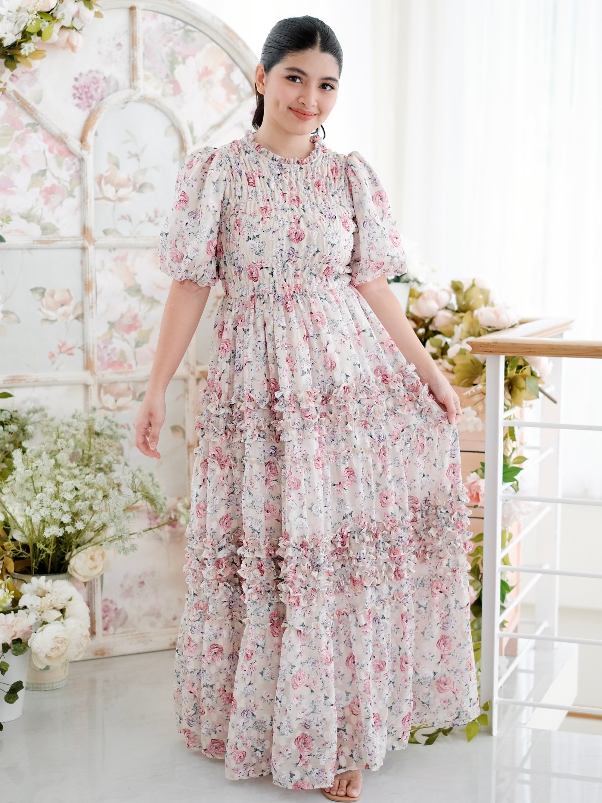 Sabrina Dress Women | Maxi Pink Floral