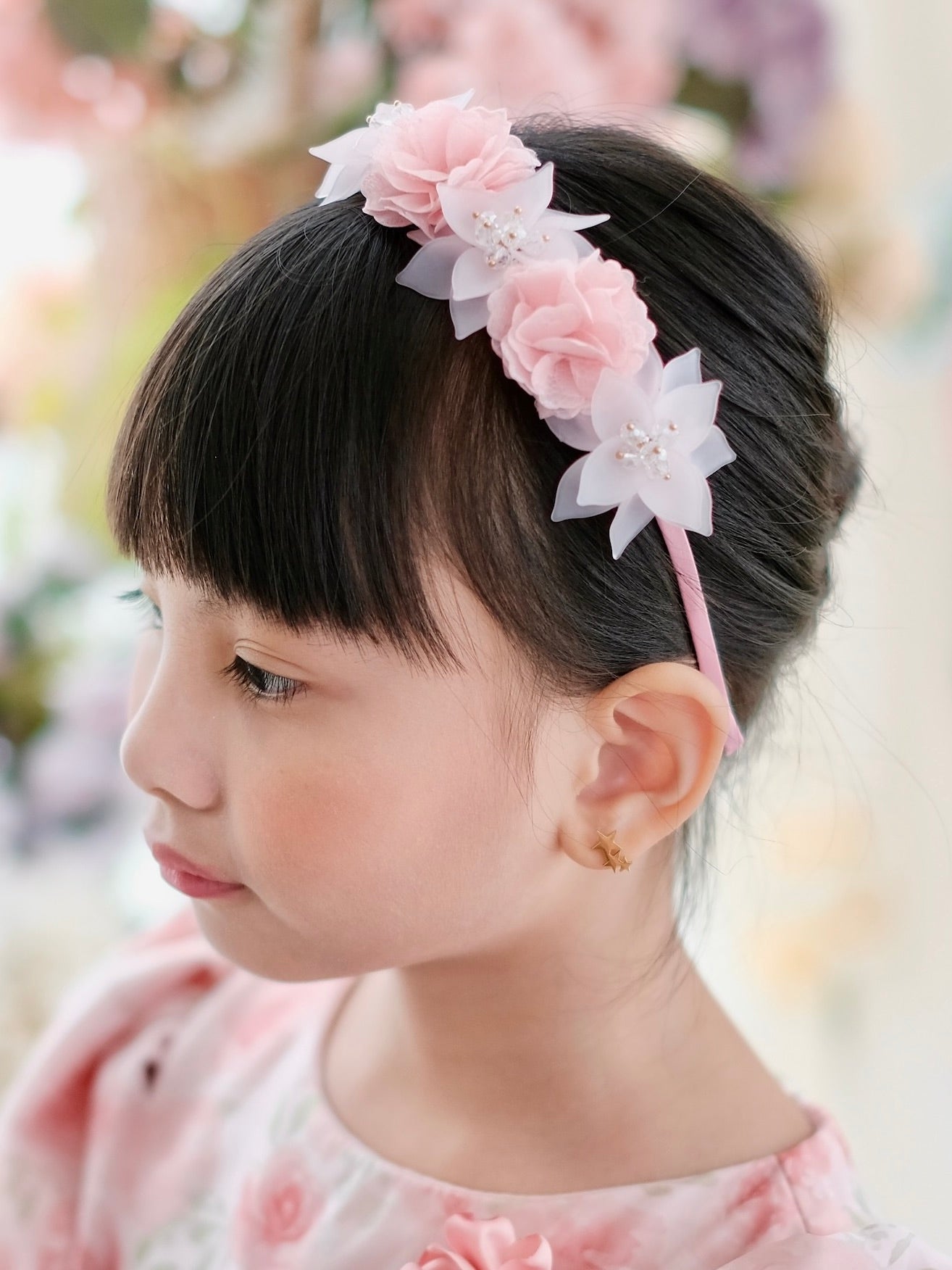 Frosted Floral Headband | Pink