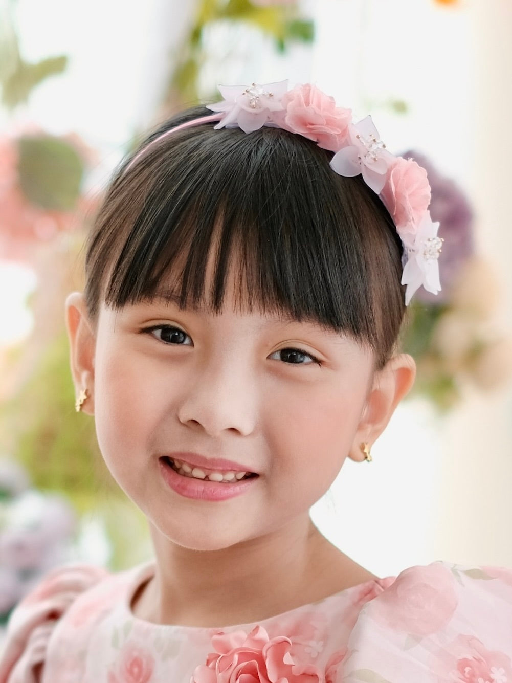 Frosted Floral Headband | Pink