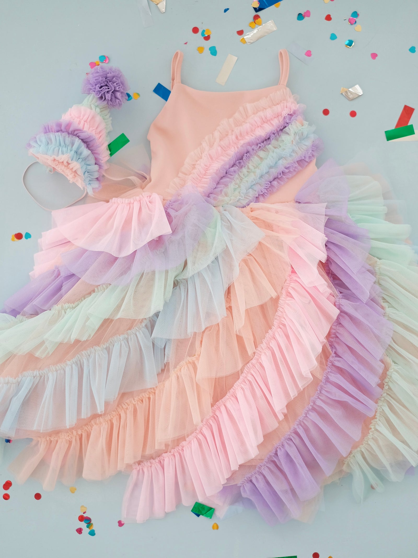 Lyra Tutu Dress | Rainbow Cotton Candy
