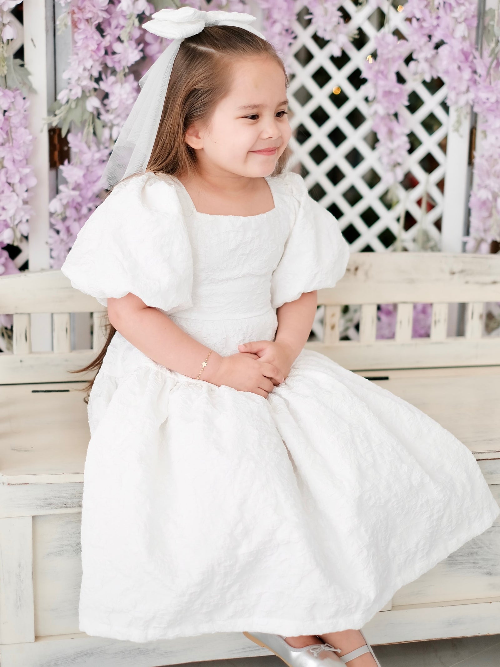 Merida Drop-waist Jacquard Dress