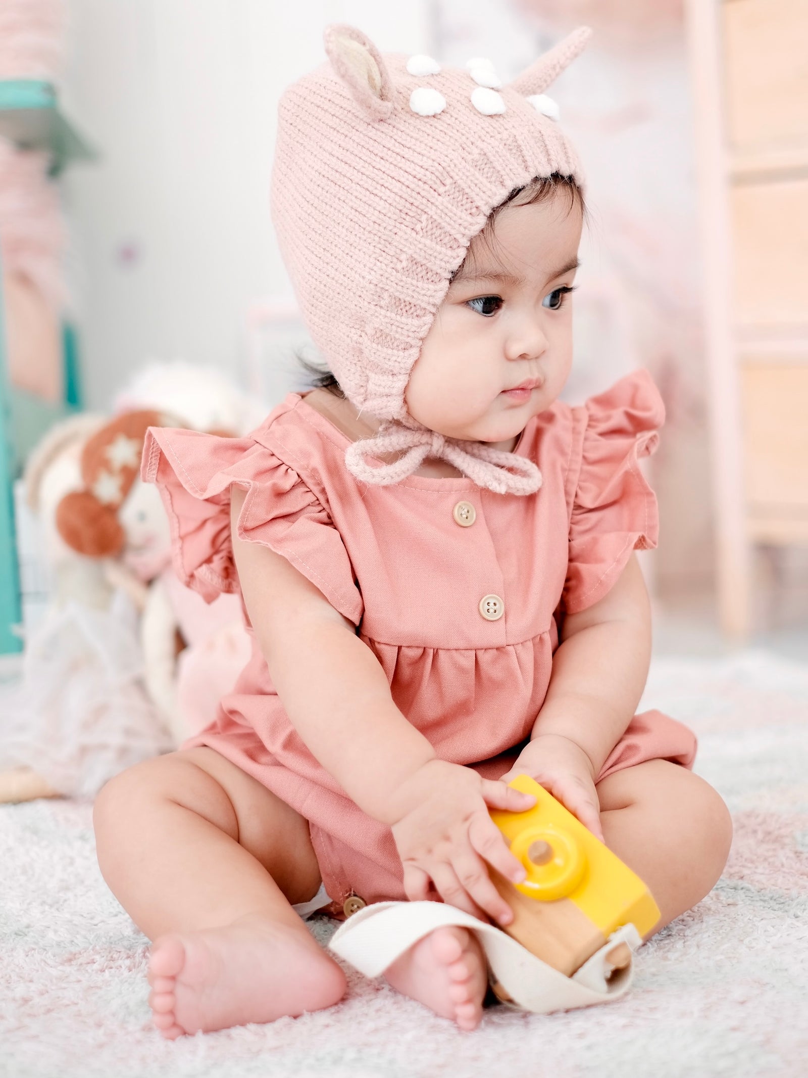Nina Romper | Embroidered Cotton with Headband