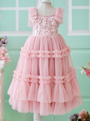 Imogen Long Tutu Dress in Cherry Blossom