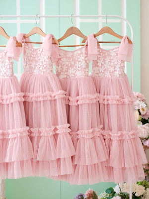 Imogen Long Tutu Dress in Cherry Blossom