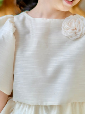 Carmelita Filipiniana Top | Ecru