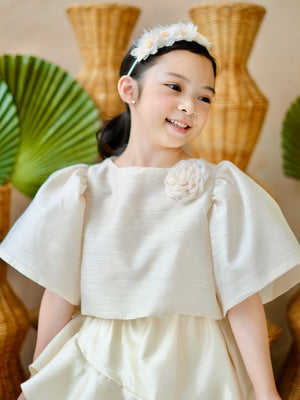 Carmelita Filipiniana Top | Ecru