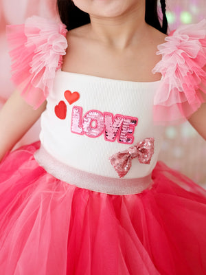 Love Tutu Set (Top and Frosted Tutu Skirt )