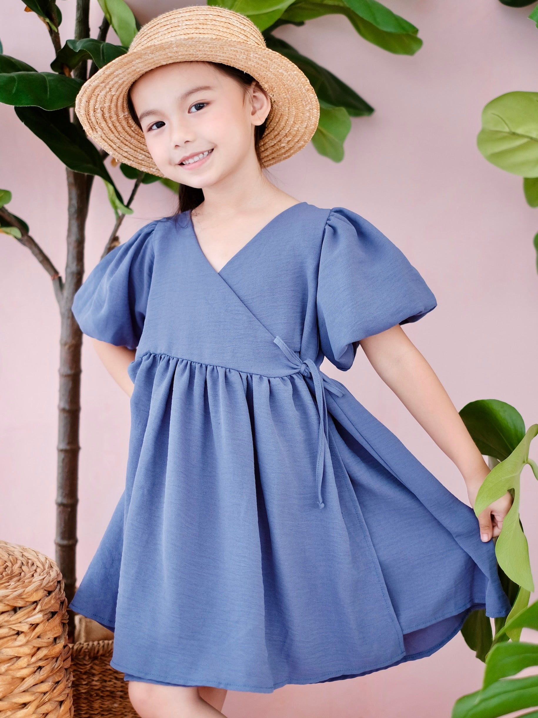 Vinca Wrap Dress in Blueberry