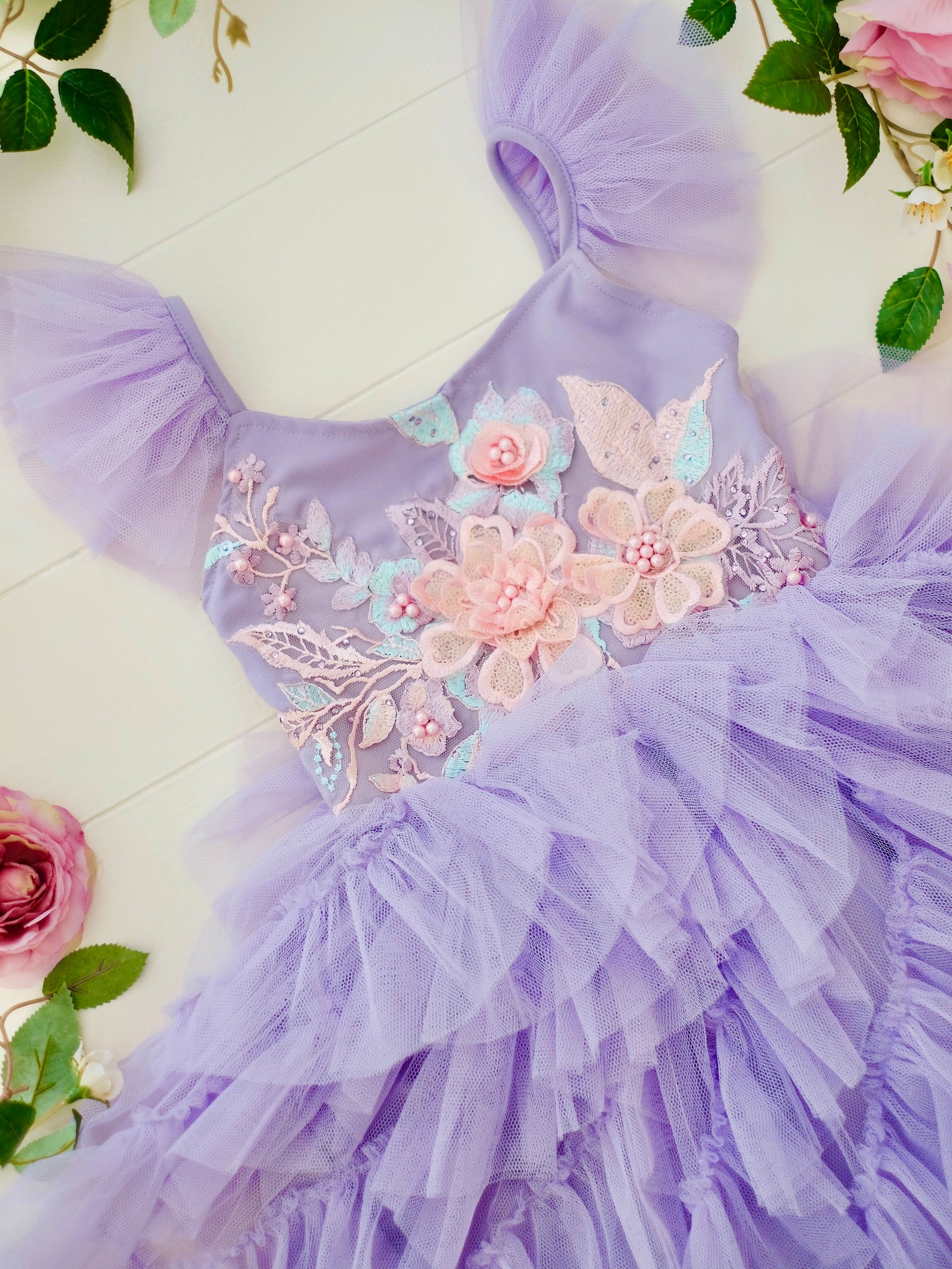 Lyra Tutu Dress | Purple Floral