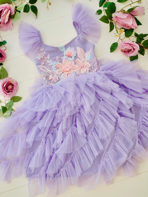Lyra Tutu Dress | Purple Floral