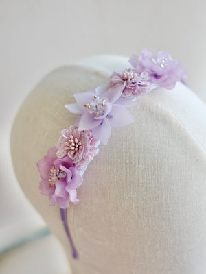 Frosted Floral Headband | Purple