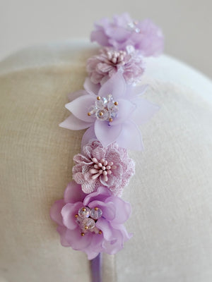 Frosted Floral Headband | Purple