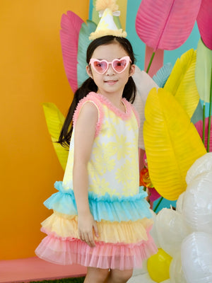 Jacquette Dress in Yellow Daisy