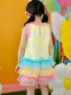 Jacquette Dress in Yellow Daisy