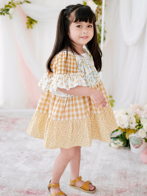Thalia Dress in Yellow Mix Print