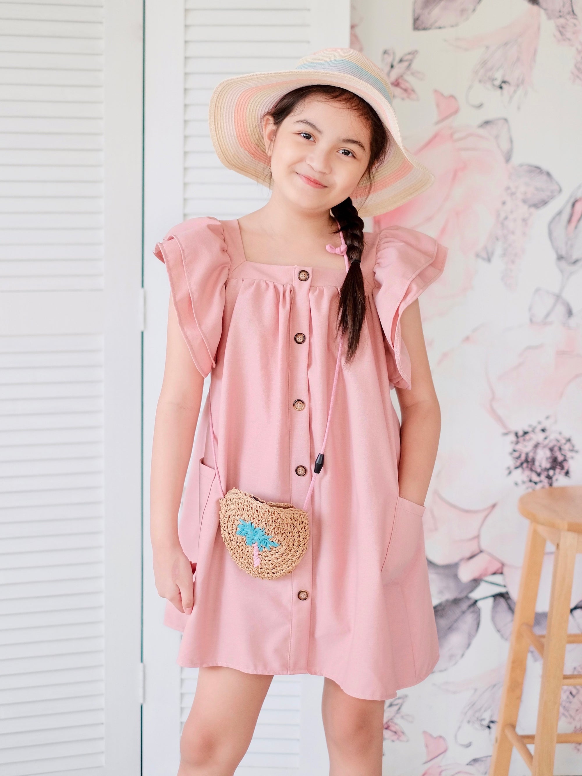 Esmae Linen Dress | Pink