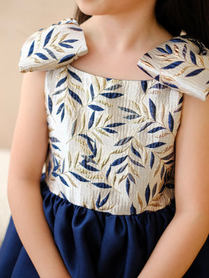 Madeline Jacquard Dress in Midnight