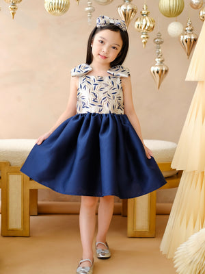 Madeline Jacquard Dress in Midnight