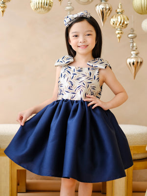 Madeline Jacquard Dress in Midnight