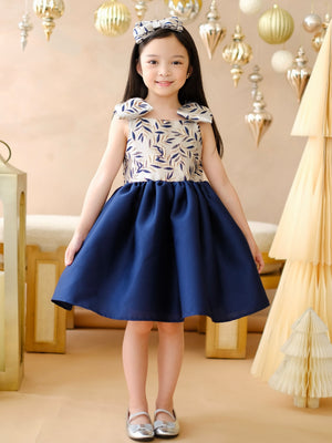 Madeline Jacquard Dress in Midnight
