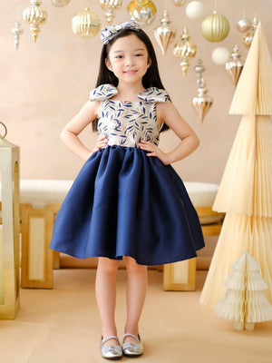 Madeline Jacquard Dress in Midnight
