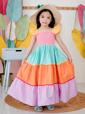 Amina Long Midi | Color Block