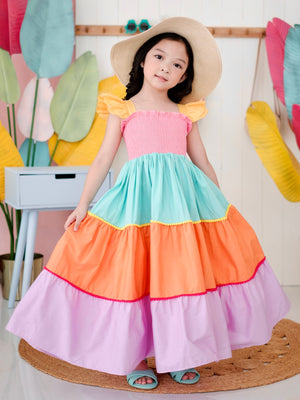 Amina Long Midi | Color Block