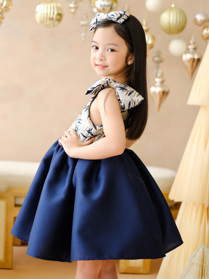Madeline Jacquard Dress in Midnight