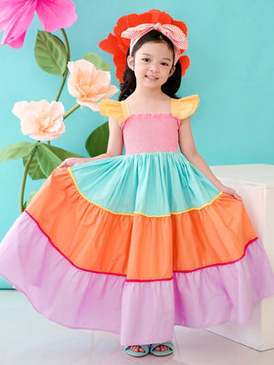 Amina Long Midi | Color Block