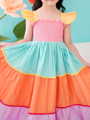 Amina Long Midi | Color Block