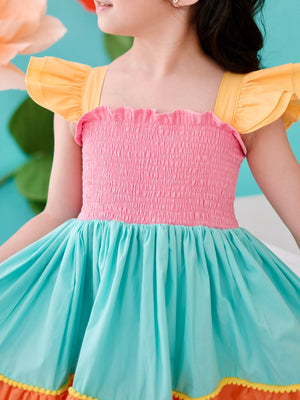 Amina Long Midi | Color Block