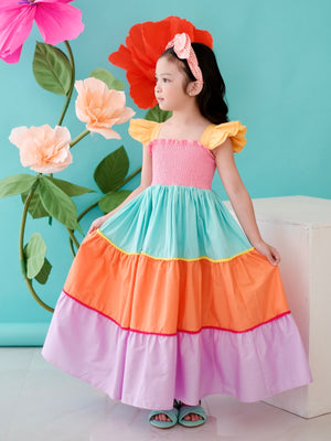 Amina Long Midi | Color Block