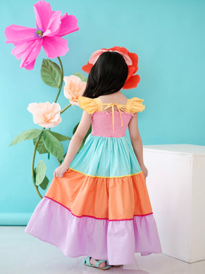 Amina Long Midi | Color Block