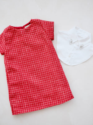 Willa Tweed Dress in Red