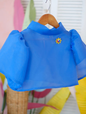 Sinag Filipiniana Top with Flag Pin | Royal Blue