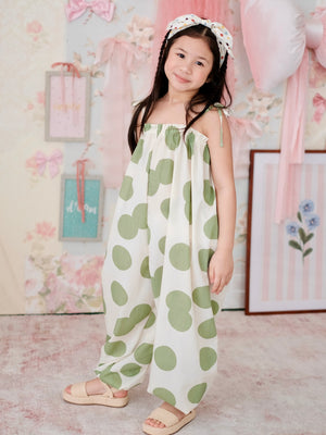 Luna Jumpsuit | Polka Dot | Sage