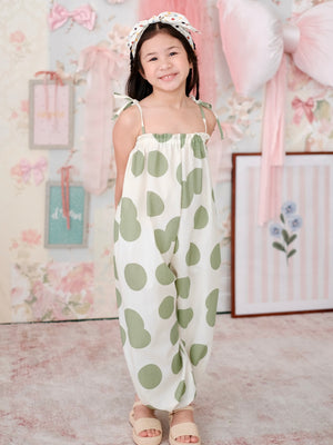 Luna Jumpsuit | Polka Dot | Sage