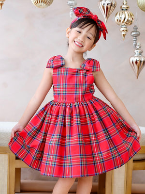 Madeline Dress in Red Tartan