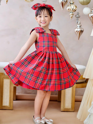 Madeline Dress in Red Tartan
