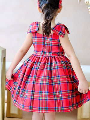 Madeline Dress in Red Tartan