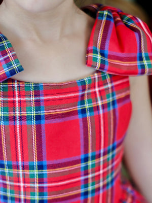Madeline Dress in Red Tartan
