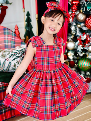 Madeline Dress in Red Tartan