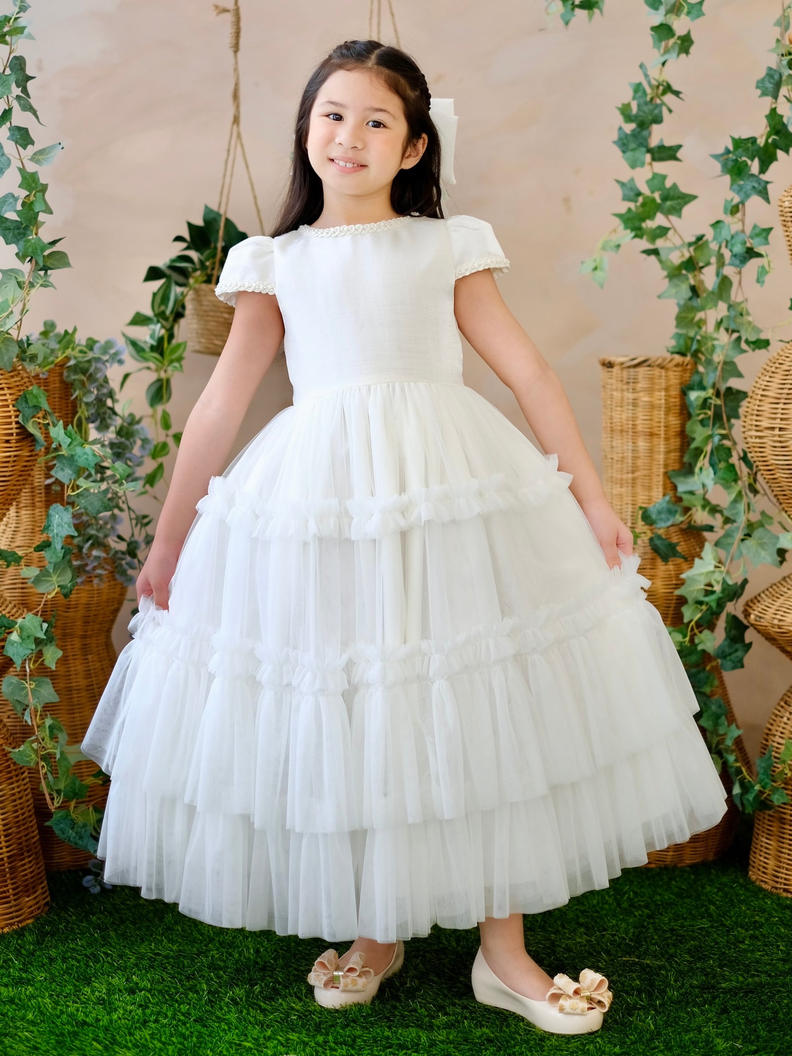 Iveline Pearl Tutu Dress | Long Midi