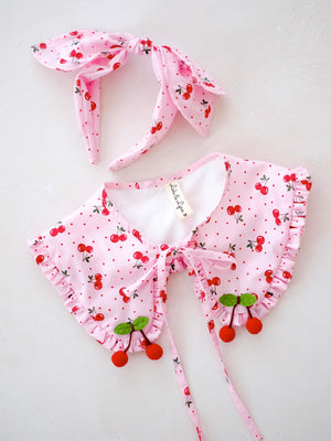 Cherry Set (Salome Collar and Double Bow Headband)