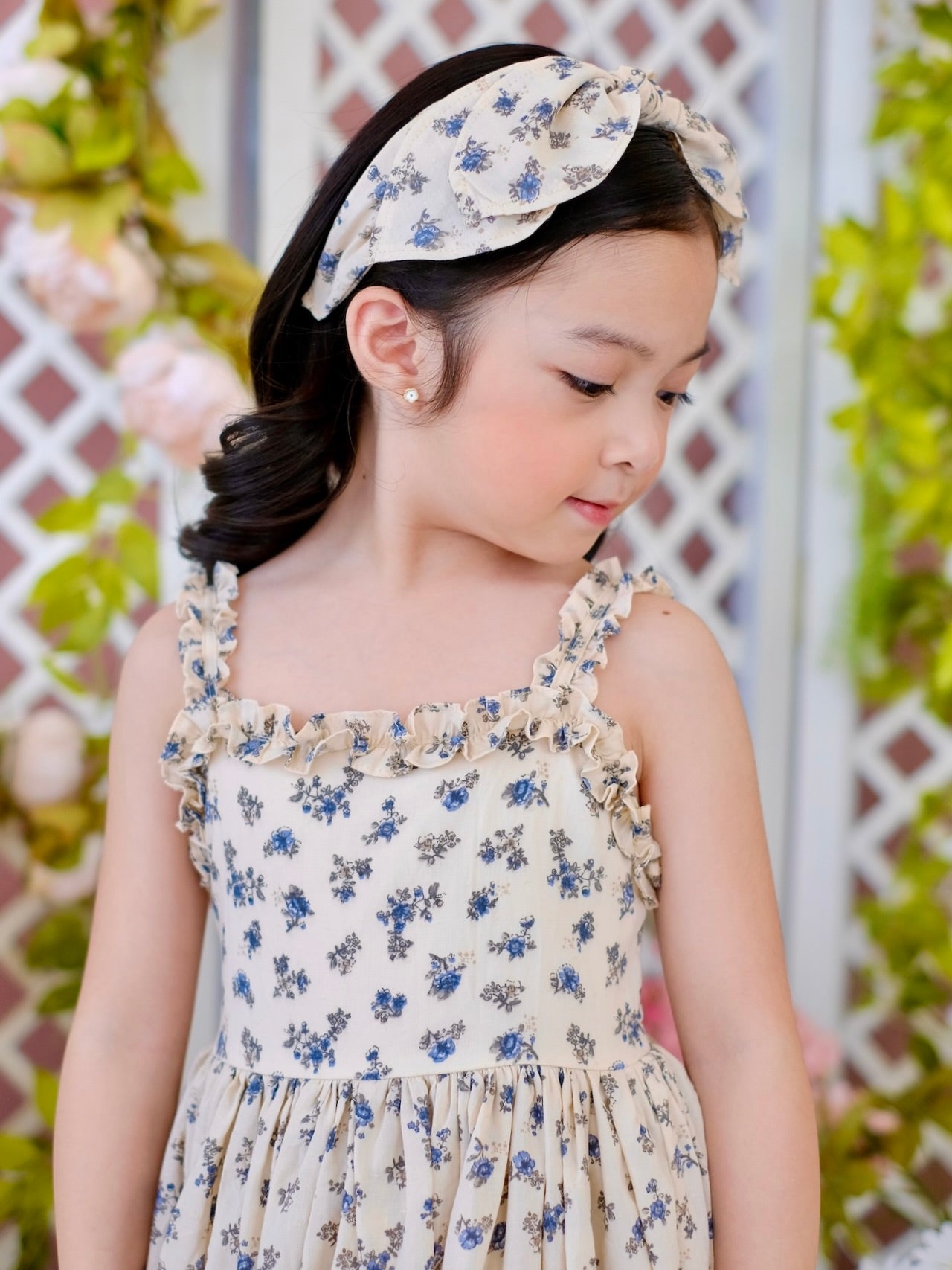 Double Bow Headband in Vintage Rose