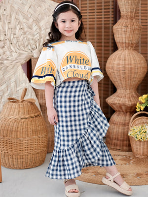 Carmelita Top | Yellow + Blue Linen